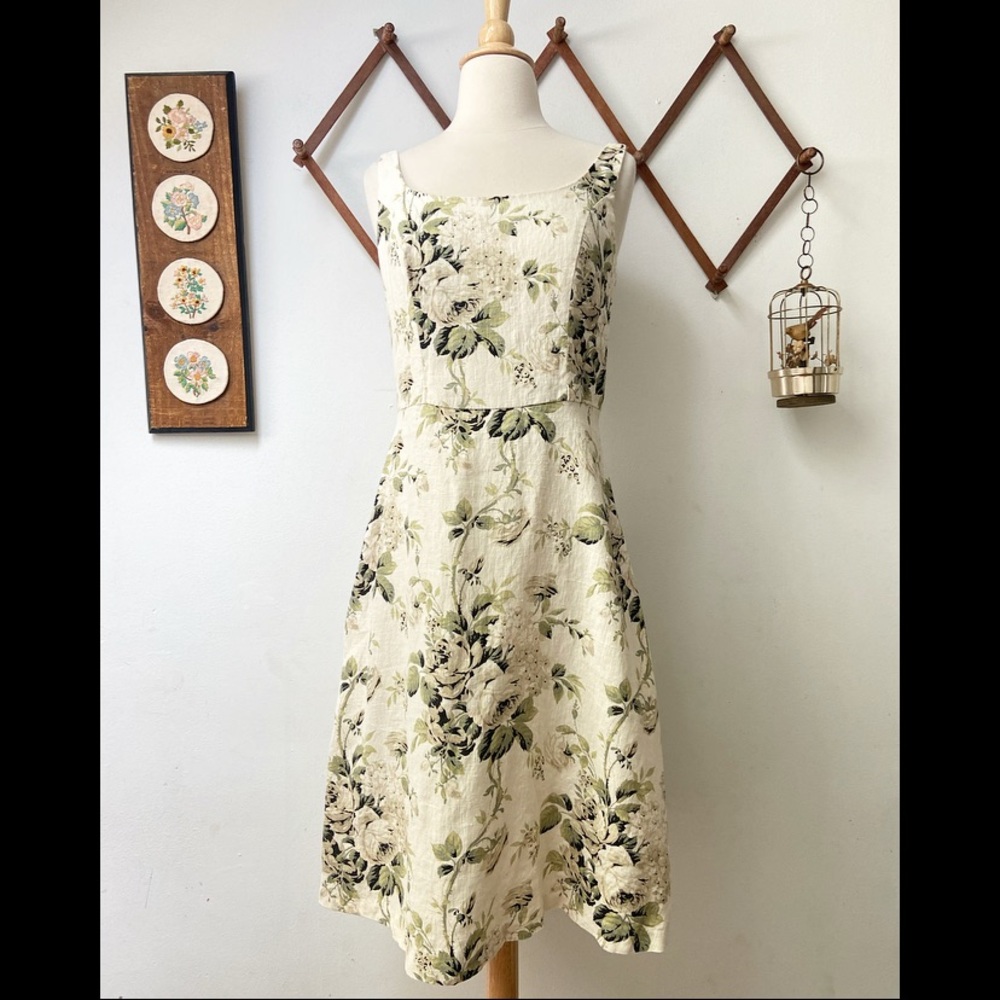 Linen Floral Day Dress